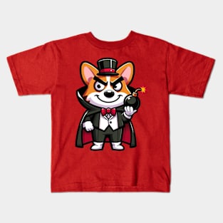 Corgi the mischievous magician Kids T-Shirt